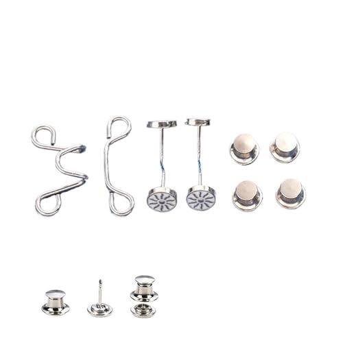 2Set verstellbare Taillenschnallen Nagelfreie Hosen Taillenschnalle Extender Knopf Sicherheitsnadel Jeans Straffen Taille Einstellen Sofortknopf(Color 05,1set large size) von XUCZHAI