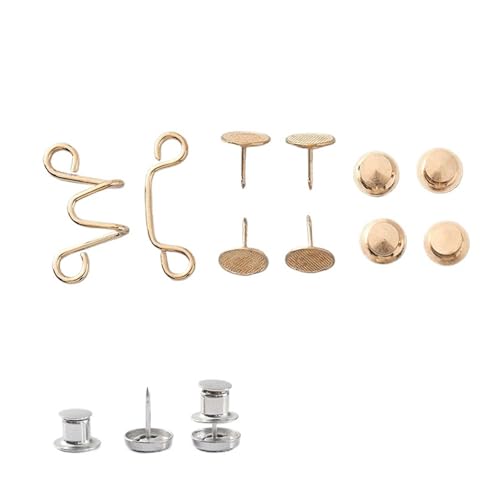 2Set verstellbare Taillenschnallen Nagelfreie Hosen Taillenschnalle Extender Knopf Sicherheitsnadel Jeans Straffen Taille Einstellen Sofortknopf(Color-10,1set large size) von XUCZHAI