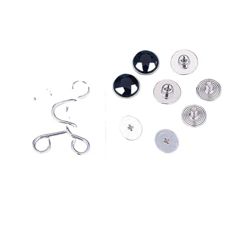 2Set verstellbare Taillenschnallen Nagelfreie Hosen Taillenschnalle Extender Knopf Sicherheitsnadel Jeans Straffen Taille Einstellen Sofortknopf(Color 26,1set large size) von XUCZHAI
