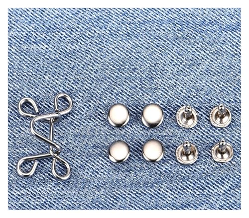 2Set verstellbare Taillenschnallen Nagelfreie Hosen Taillenschnalle Extender Knopf Sicherheitsnadel Jeans Straffen Taille Einstellen Sofortknopf(Color-27,1set small size) von XUCZHAI