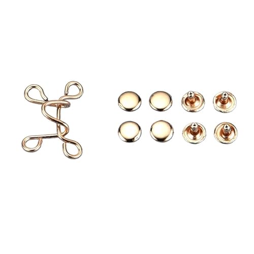 2Set verstellbare Taillenschnallen Nagelfreie Hosen Taillenschnalle Extender Knopf Sicherheitsnadel Jeans Straffen Taille Einstellen Sofortknopf(Color 28,1set large size) von XUCZHAI