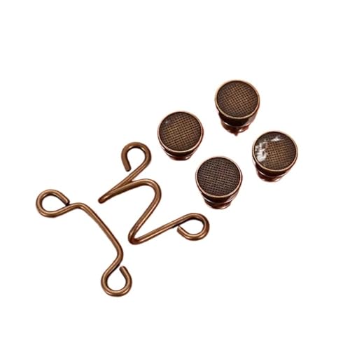4er-Set nagelfreie Metall-Jeansknöpfe, Druckknöpfe, abnehmbare Hosenclips, Knöpfe, Pins, DIY-Taillenspanner, Kleidungsschnallen, Nähwerkzeuge(Bronze) von XUCZHAI