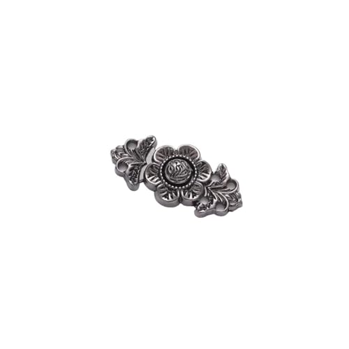 6 STK Wiederverwendbare Metallknöpfe Perlen Druckknopf Hosen Pin Versenkbare Knopf Aufnäher Schnallen for Jeans(Black Flower) von XUCZHAI