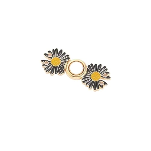 6 STK Wiederverwendbare Metallknöpfe Perlen Druckknopf Hosen Pin Versenkbare Knopf Aufnäher Schnallen for Jeans(Gold Daisy Button) von XUCZHAI