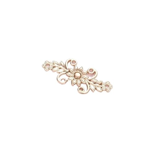 6 STK Wiederverwendbare Metallknöpfe Perlen Druckknopf Hosen Pin Versenkbare Knopf Aufnäher Schnallen for Jeans(Gold Orchid) von XUCZHAI