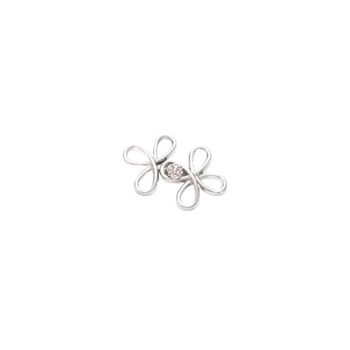 6 STK Wiederverwendbare Metallknöpfe Perlen Druckknopf Hosen Pin Versenkbare Knopf Aufnäher Schnallen for Jeans(Silver Clover) von XUCZHAI