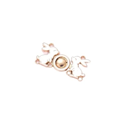 6 STK Wiederverwendbare Metallknöpfe Perlen Druckknopf Hosen Pin Versenkbare Knopf Aufnäher Schnallen for Jeans(White Rabbit) von XUCZHAI