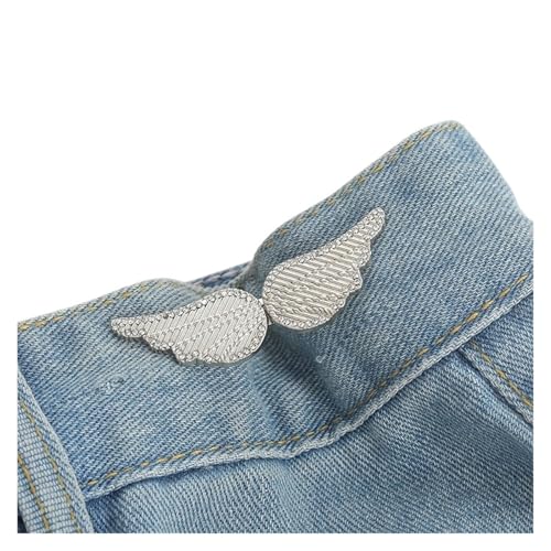 6 Stück Jeansknöpfe, verstellbare Clips for Hosenröcke, Taillenspanner, Schnalle, Druckknopfversteller, Schmetterlings-Anstecknadel, Kleidungszubehör(Color-E) von XUCZHAI