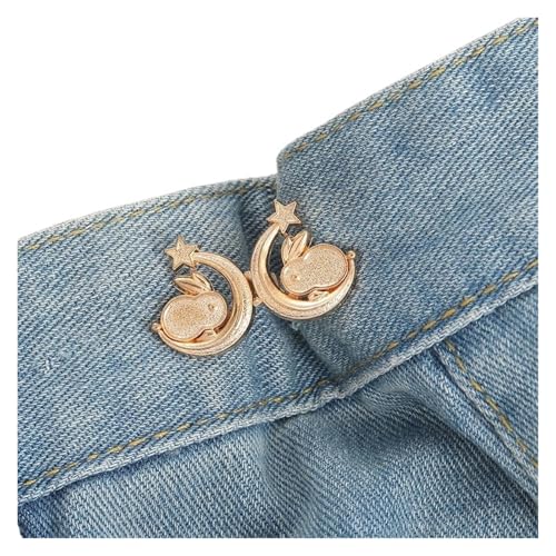 6 Stück Jeansknöpfe, verstellbare Clips for Hosenröcke, Taillenspanner, Schnalle, Druckknopfversteller, Schmetterlings-Anstecknadel, Kleidungszubehör(Color-H) von XUCZHAI