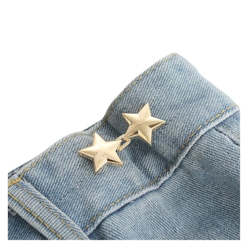 6 Stück Stern verstellbare Hosenverschluss-Clips for Hosenstifte, einziehbarer Taillenknopf, loser Knopf for Jeans-Passform, reduziert die Taille(Color-A3) von XUCZHAI