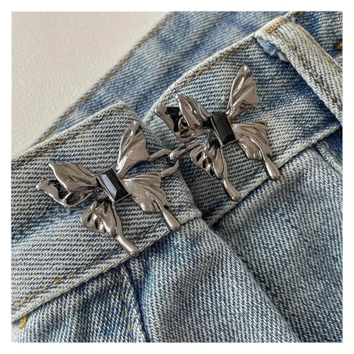 8 Stück verstellbare Clips for Hosenverschluss, Hosennadel, versenkbarer Knopf, loser for die Taille, for Jeans, Passform, reduziert(F-Black) von XUCZHAI