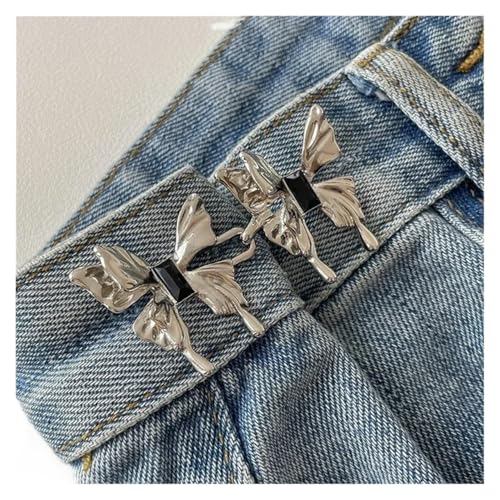 8 Stück verstellbare Clips for Hosenverschluss, Hosennadel, versenkbarer Knopf, loser for die Taille, for Jeans, Passform, reduziert(F-Silver) von XUCZHAI