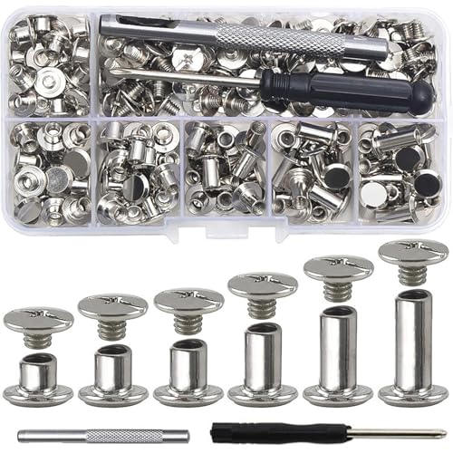 110 Set Chicago Schrauben Buchbinderschrauben Buchschrauben Vernickelt Gürtelschrauben Binding Schraubnieten Nagelniete Chicago Knopf Schraubennieten mit werkzeug für DIY Buch Ledergürtel Taschen 110 Set Chicago Schrauben Buchbinderschrauben Buchschrauben Vernickelt Gürtelschrauben Binding Schraubnieten Nagelniete Chicago Knopf Schraubennieten mit werkzeug für DIY Buch Ledergürtel Taschen von XUEHOU