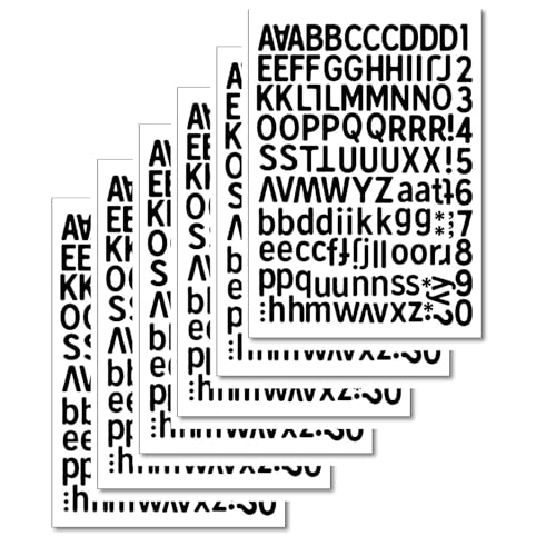 6 Stücke Kleine Buchstaben Nummer Sticker Klebebuchstaben Schwarz Klebebuchstaben für Schilder von XUEHOU
