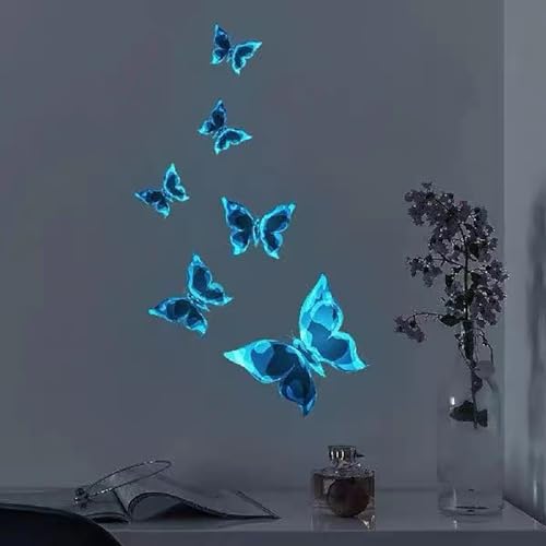 XUEHOU 6 Stück Wandtattoo Wohnzimmer 3D Schmetterlinge Deko Modern Leuchtend Wandaufkleber für Kinderzimmer von XUEHOU
