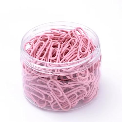 Macaron farbige Büroklammern, 2,8 cm, mittlere Büroklammer (28 mm, 600 Stück Büroklammern für Bürobedarf und Organisation, Rosa) von XUELUN