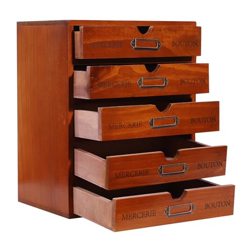 Holz Schreibtisch Organizer, 5 Stück mini kommode mit schubladen mit 15 Schubladen, Stapelbar, für Wohnzimmer, Schlafzimmer, Arbeitszimmer, Büro, Kiefernholz Holz Schreibtisch Organizer, 5 Stück mini kommode mit schubladen mit 15 Schubladen, Stapelbar, für Wohnzimmer, Schlafzimmer, Arbeitszimmer, Büro, Kiefernholz von XUEMANSHOP