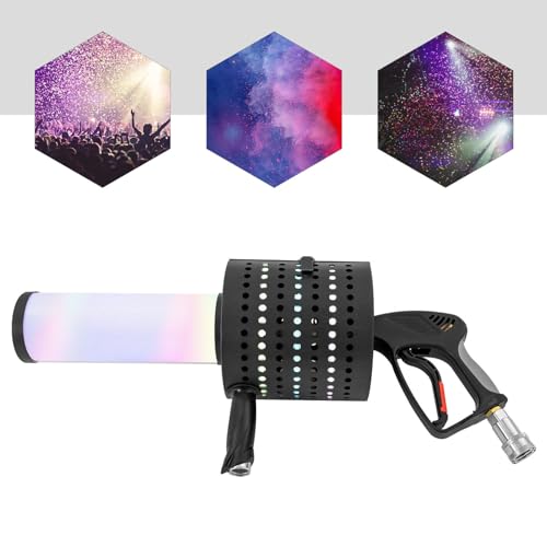 XUEMANSHOP Drahtlose Konfetti-Kanone mit Akku und Ladegerät, LED, farbig, CO2-Sprühen, für Disco, Wedding, Stage Effect XUEMANSHOP Drahtlose Konfetti-Kanone mit Akku und Ladegerät, LED, farbig, CO2-Sprühen, für Disco, Wedding, Stage Effect von XUEMANSHOP