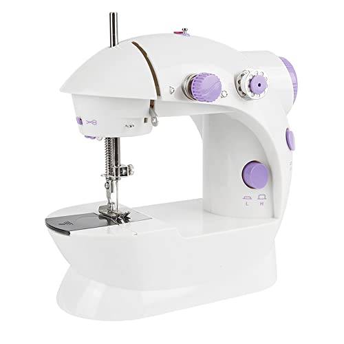 XUEQI Elektronische Nähmaschine, Mini-Nähmaschine, tragbar, mit Fußpedal, halbautomatisch, Einzelfaden-Doppelnadel-Maschine, Modell 202 von XUEQI
