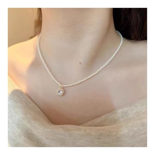 XUEQIZHENG Halsketten für Damen, Elegante Perlenkette for Damen, zierliche Choker-Schlüsselbeinkette, Geschenk XUEQIZHENG Halsketten für Damen, Elegante Perlenkette for Damen, zierliche Choker-Schlüsselbeinkette, Geschenk von XUEQIZHENG