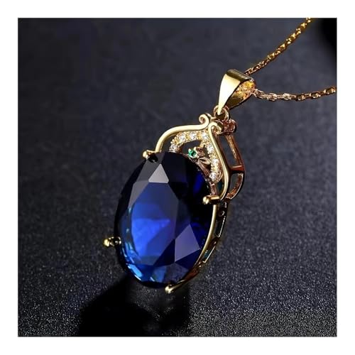 XUEQIZHENG Halsketten für Damen, Halskette mit Amethyst-Anhänger, Kristallschmuck, Geschenk for Frauen(Blue) von XUEQIZHENG