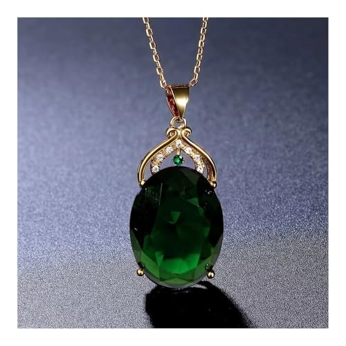 XUEQIZHENG Halsketten für Damen, Halskette mit Amethyst-Anhänger, Kristallschmuck, Geschenk for Frauen(Green) von XUEQIZHENG