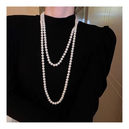 XUEQIZHENG Halsketten für Damen, Halskette mit Perlenanhänger, Lange Pulloverkette for Damen, Schlichtes dekoratives Zubehör XUEQIZHENG Halsketten für Damen, Halskette mit Perlenanhänger, Lange Pulloverkette for Damen, Schlichtes dekoratives Zubehör von XUEQIZHENG