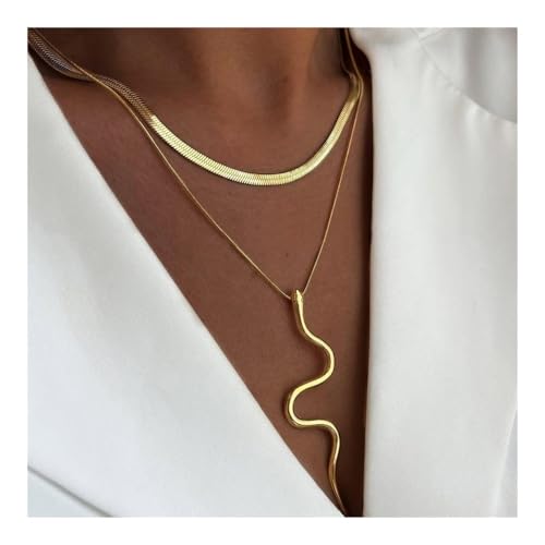 XUEQIZHENG Halsketten für Damen, Mehrlagige Metallkette, skandinavischer Statement-Schlüsselbeinschmuck for Frauen XUEQIZHENG Halsketten für Damen, Mehrlagige Metallkette, skandinavischer Statement-Schlüsselbeinschmuck for Frauen von XUEQIZHENG