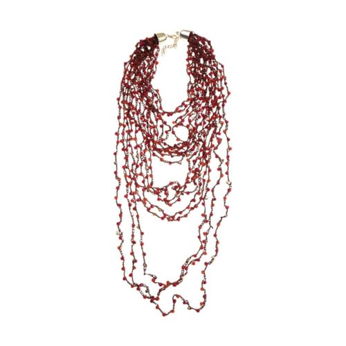 XUEQIZHENG Halsketten für Damen, Vintage Bohemian Multi-Layer Beaded Necklace for Women, Exaggerated Statement Jewelry XUEQIZHENG Halsketten für Damen, Vintage Bohemian Multi-Layer Beaded Necklace for Women, Exaggerated Statement Jewelry von XUEQIZHENG