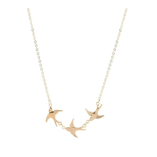 XUEQIZHENG Halsketten für Damen, Vintage-Halskette mit Vogel-Anhänger for Damen – Schlichter Schlüsselbein-Kettenschmuck(Gold) von XUEQIZHENG