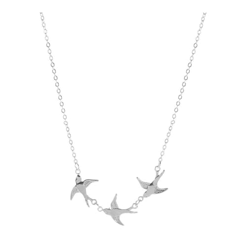 XUEQIZHENG Halsketten für Damen, Vintage-Halskette mit Vogel-Anhänger for Damen – Schlichter Schlüsselbein-Kettenschmuck(Silver) von XUEQIZHENG