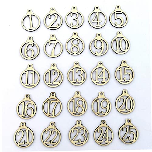 1-25 Vintage Holz Weihnachten Countdown Adventskalender Nummer DIY Tags, Weihnachtskalender Advent von XUEYEGONGJI
