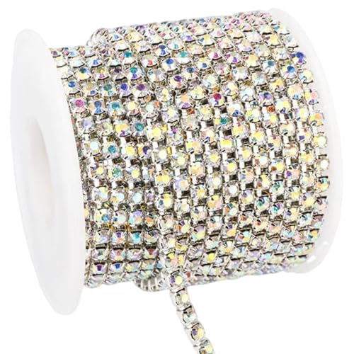 10 Yards/Roll -Strasskette, 2 mm Nimmernkristall -Strass -Streifen, moderne und elegante Trimm für Handwerksschmuck Hochzeit Kleid 10 Yards/Roll -Strasskette, 2 mm Nimmernkristall -Strass -Streifen, moderne und elegante Trimm für Handwerksschmuck Hochzeit Kleid von XUEYEGONGJI