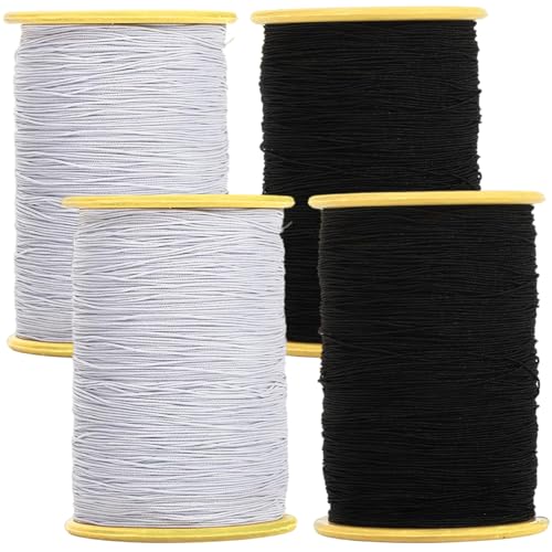 4 -PC -Elastizitätsfaden zum Nähen, 0, 5 mm Dicke dehnbarer Schnur Elastic Cabel Roboder Nähenfaden zum Shirtring, Smocking, Perlen, Sammeln, DIY -Projekt von XUEYEGONGJI