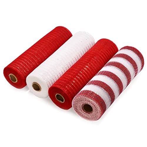 4 Rolls Halloween/Weihnachtsbänder Dekoration, 10 Zoll 30 Fuß pro Roll Holiday Mesh Ribbons, 4-Farben-Poly-Sackleinen-Netz, DIY-Kranzzubehör, Vorräte, Halloween Weihnachtsdekor, 26x24 cm 1 1 4 Rolls Halloween/Weihnachtsbänder Dekoration, 10 Zoll 30 Fuß pro Roll Holiday Mesh Ribbons, 4-Farben-Poly-Sackleinen-Netz, DIY-Kranzzubehör, Vorräte, Halloween Weihnachtsdekor, 26x24 cm 1 1 von XUEYEGONGJI
