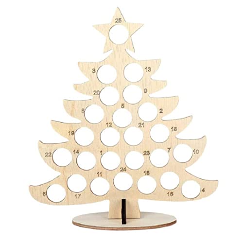 Weihnachts -Countdown -Kalender -Holzschokolade -Rahmen -Adventskalender Weihnachtsdekoration Style2, Holz Advent von XUEYEGONGJI
