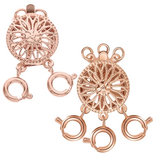 XUEYEGONGJI 2pcs Halskette Schichtverschlüsse, 3 Stränge Halskettenabscheider zum Schichten von Armband, Schmuck, Handwerk, 3 Verschluss von XUEYEGONGJI