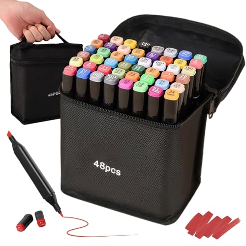 XUEYEGONGJI 48pcs Graffiti-Marker Set Dual Tipp XUEYEGONGJI 48pcs Graffiti-Marker Set Dual Tipp von XUEYEGONGJI