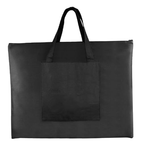 XUEYEGONGJI Art -Portfolio -Tasche 26x21 -Zoll Reißverschluss Portfolio -Bag mit Tasche und externer wasserdichtes schwarzes Leinwand Kunstlager für Zeichenbrett, Poster und mehr von XUEYEGONGJI
