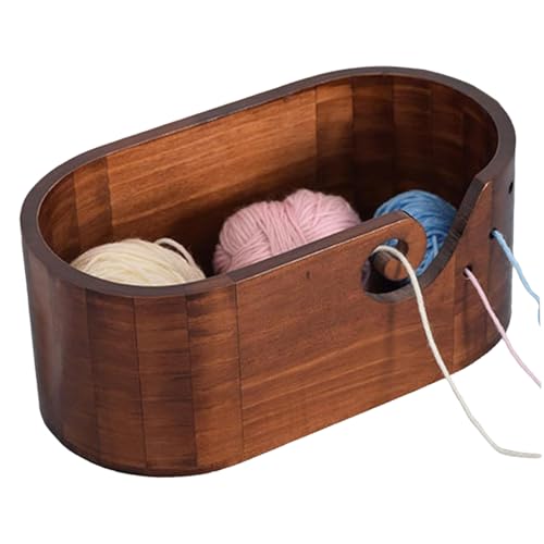 XUEYEGONGJI Garnschale aus Holz, Garnschalenhalter aus Holz, ovale Strickschale in 11x6x5 Zoll, Häkelschale mit Mehreren Löchern XUEYEGONGJI Garnschale aus Holz, Garnschalenhalter aus Holz, ovale Strickschale in 11x6x5 Zoll, Häkelschale mit Mehreren Löchern von XUEYEGONGJI