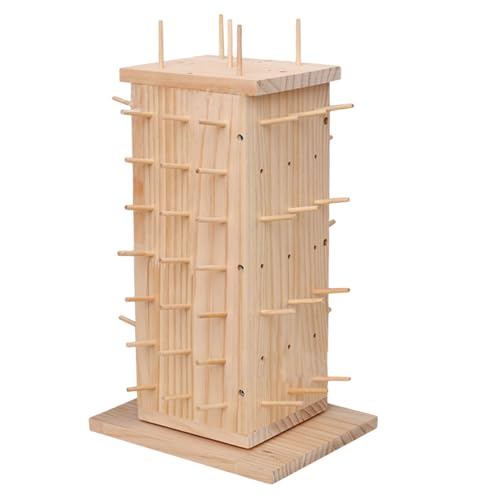 XUEYEGONGJI Nähtisch, Rotatable Natrual Holzdiy Stickerfaden Organizer zum Nähen, Quilten, Haarbraun und Schmuck, Flechtregal von XUEYEGONGJI
