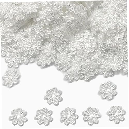 XUEYEGONGJI Weiße Blumenapplikation, 1000 Stück 0,5 -Zoll -gestickte Blumenflecken, Blumenapplikationen für Kleidungsnähten Schmuckherstellung, Applikationen für Kleidung von XUEYEGONGJI