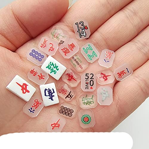 Mahjong Collection Strasssteine aus Kunstharz und Glas, flache Rückseite, 30/100 Stück, für Maniküre-Dekorationen von XUFXEUT