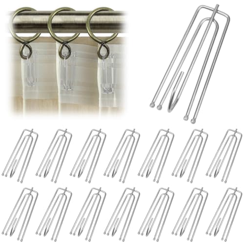 Gardinenhaken Metall 50 Stück Vorhanghaken aus Edelstahl, Vorhänge Haken mit 4 Zinken, Pleater Hooks, Gardinenhaken zum einhängen, Curtain Pleater Hooks Zum Einhängen für Schiene Gardinenhaken Metall 50 Stück Vorhanghaken aus Edelstahl, Vorhänge Haken mit 4 Zinken, Pleater Hooks, Gardinenhaken zum einhängen, Curtain Pleater Hooks Zum Einhängen für Schiene von XUHN