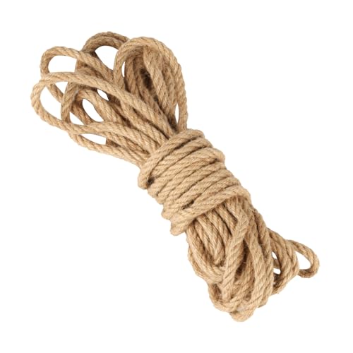 Hanfseil 10mm x 10m, Juteseil 10mm, Tauwerk Jutekordel Natur, Juteschnur, Sisalseil, Paketschnur Handlaufseil für DIY Handwerk Dekoration Bündelung Makramee Kratzbaum Schnur Seile(Braun) von XUIIOSOOKP