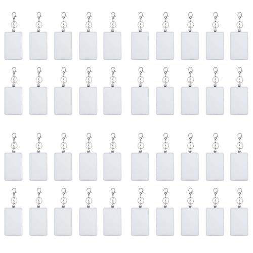 40 StüCk Farbstoffsublimation, Rechteckig, Tragbar, Transportkartenhalter, Arbeitskartenhalter, Bedruckbarer Kartenhalter, SchlüSselanhäNger 40 StüCk Farbstoffsublimation, Rechteckig, Tragbar, Transportkartenhalter, Arbeitskartenhalter, Bedruckbarer Kartenhalter, SchlüSselanhäNger von XUJIAN