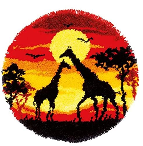 XUJINGJIE Knüpfteppich Zum Selber Knüpfen DIY Stickkissen Teppich Unfinished Häkelteppich Herstellung Kits, Giraffe, 50 by 40cm,A XUJINGJIE Knüpfteppich Zum Selber Knüpfen DIY Stickkissen Teppich Unfinished Häkelteppich Herstellung Kits, Giraffe, 50 by 40cm,A von XUJINGJIE