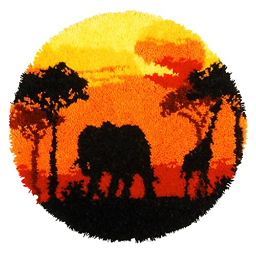 XUJINGJIE Knüpfteppich Zum Selber Knüpfen DIY Stickkissen Teppich Unfinished Häkelteppich Herstellung Kits, Giraffe, 50 by 40cm,B XUJINGJIE Knüpfteppich Zum Selber Knüpfen DIY Stickkissen Teppich Unfinished Häkelteppich Herstellung Kits, Giraffe, 50 by 40cm,B von XUJINGJIE
