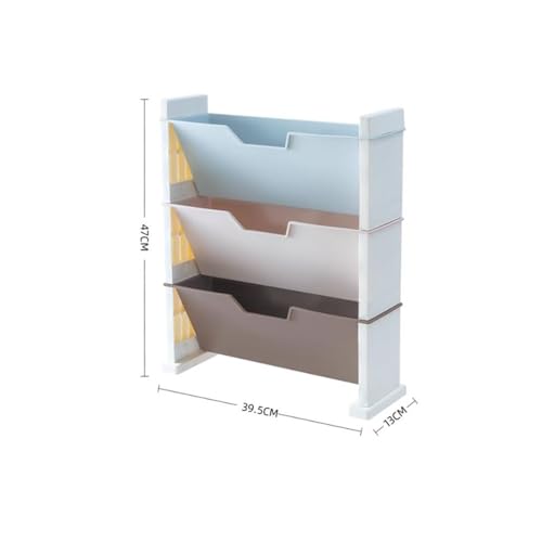 XUJUAN-0227 Datei-Organizer Schreibtisch-Organizer, Papier-Briefablage, 3-stufiger Zeitschriftenablagehalter for Büro, Zuhause, Schule(Blue) von XUJUAN-0227