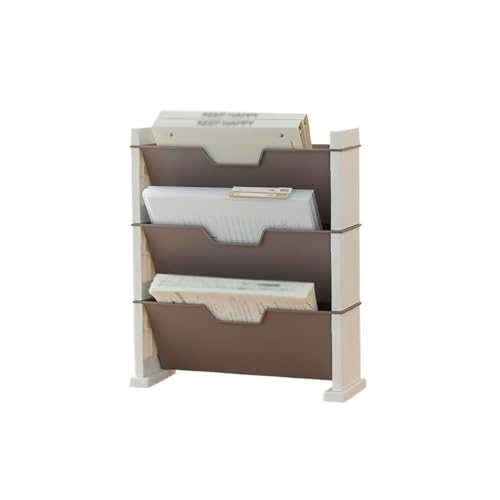 XUJUAN-0227 Datei-Organizer Schreibtisch-Organizer, Papier-Briefablage, 3-stufiger Zeitschriftenablagehalter for Büro, Zuhause, Schule(Bruin) von XUJUAN-0227
